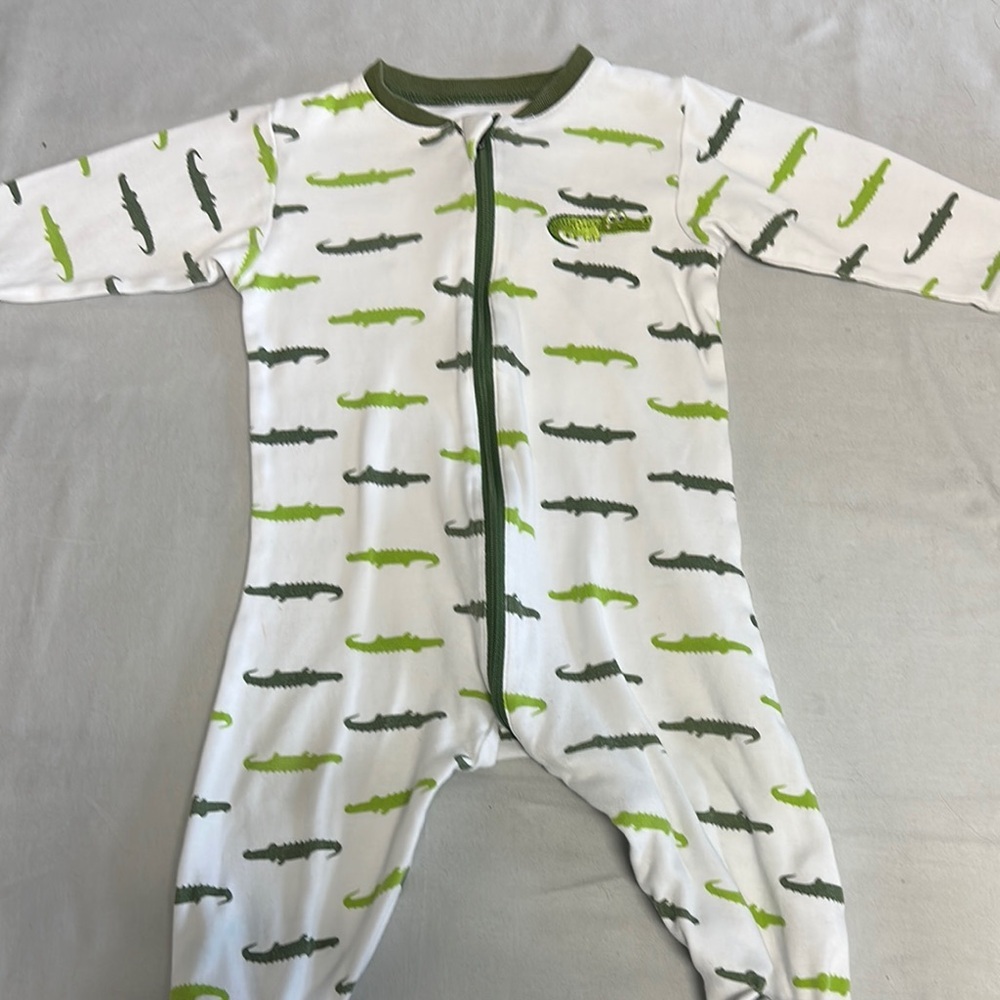 Tuffy Alligator Print Baby Onesie with Zipper - Picture 2 of 3